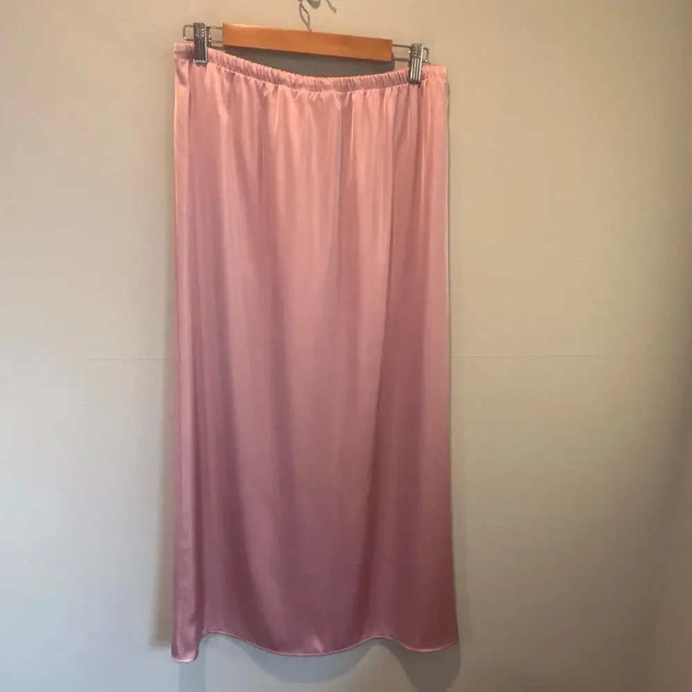 Song of Style by Aimee Song Pink Satin Maxi Skirt - size Large